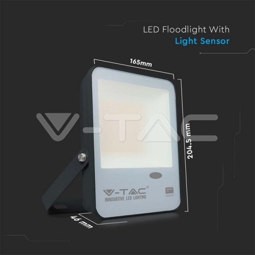 30W LED Sensor Day Light Floodlight SAMSUNG Chip 100 lm/W Black Body 6500K - 12