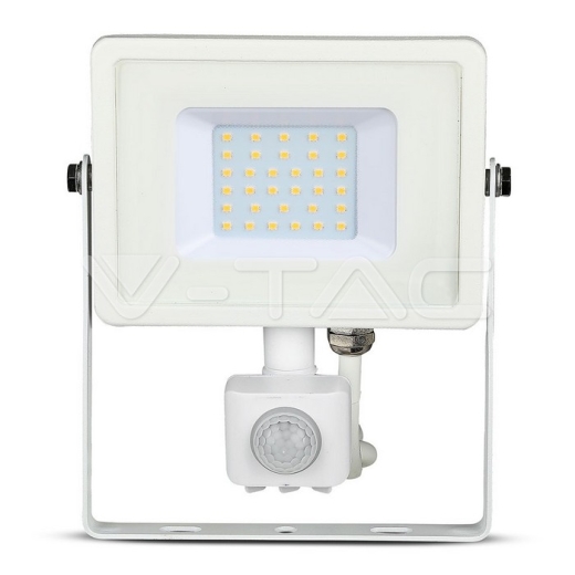 30W LED Sensor Floodlight SAMSUNG Chip Cut-OFF Function White Body 4000K - 3
