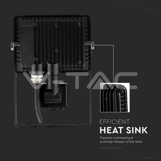 Proyector de LED 30W SAMSUNG Chip con sensor cuerpo negro 6400K - 5