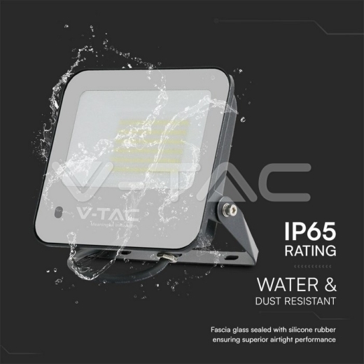 50W Floodlight RGB+White Frosted Glass Black Body with Contrоller IP65 - 4