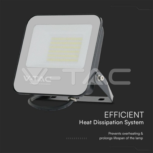 50W LED Floodlight 4000K Black Body Grey Glass 160lm/W 5yrs Warranty - 3