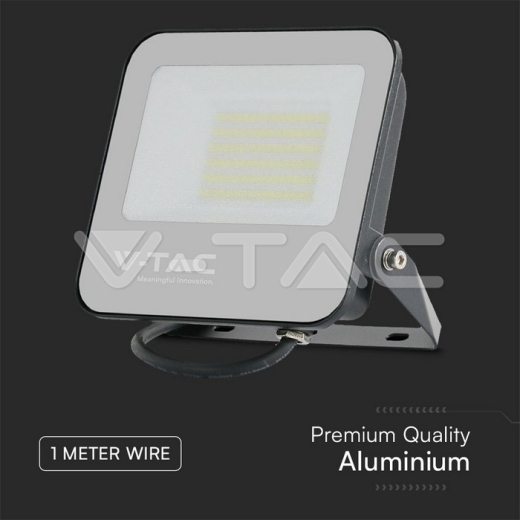 50W LED Floodlight 4000K Black Body Grey Glass 160lm/W 5yrs Warranty - 6