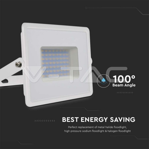 50W LED Floodlight SMD E-Series G2 White Body 4000K - 4