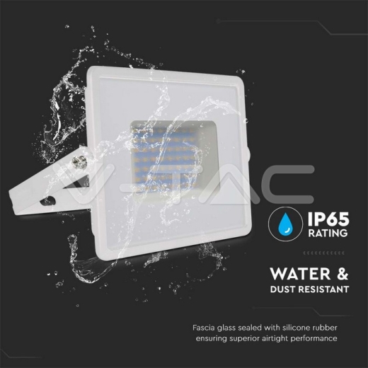 50W LED Floodlight SMD E-Series White Body 3000K - 5