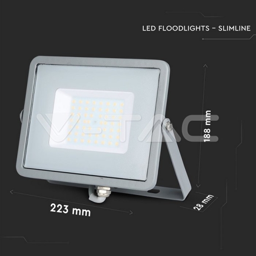 50W LED Floodlight SMD SAMSUNG Chip Slim Grey Body 3000K - 11