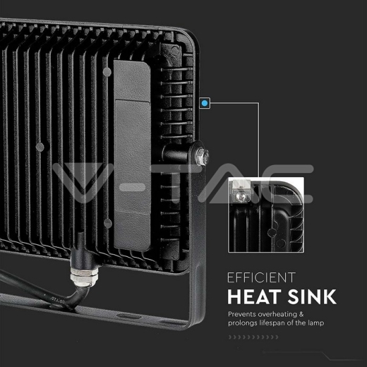 50W LED Floodlight SMD SAMSUNG Chip Slim Black Body 4000K - 6