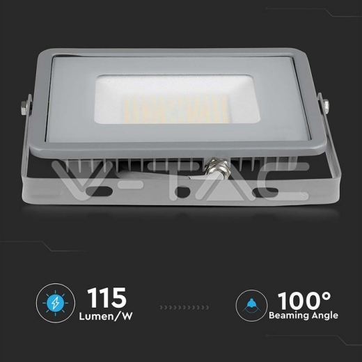 50W LED Floodlight SMD SAMSUNG Chip Slim Grey Body 6500K - 11