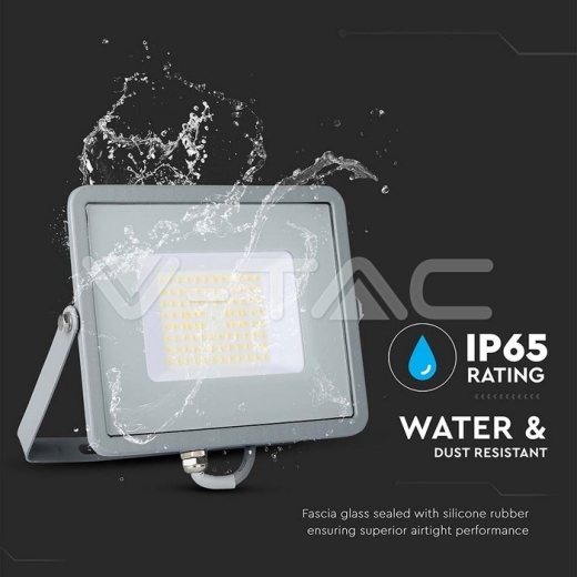 50W LED Floodlight SMD SAMSUNG Chip Slim Grey Body 6500K - 9