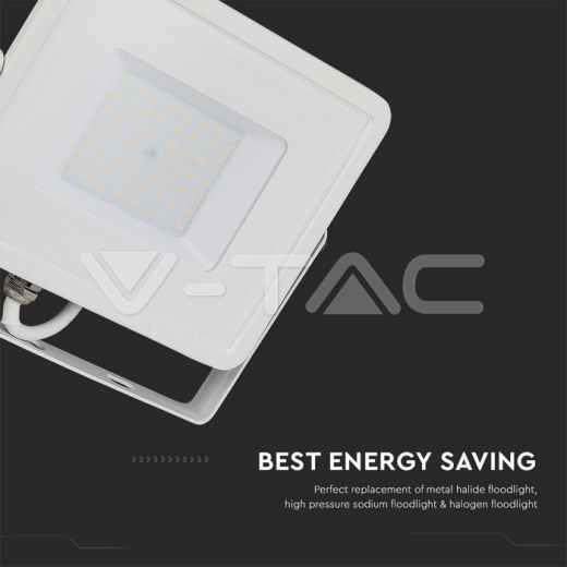 50W LED Floodlight SMD SAMSUNG Chip White Body 4000K - 7