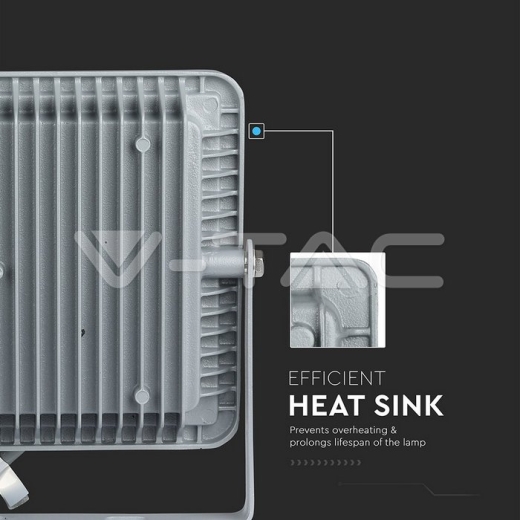 50W LED Floodlight SMD SAMSUNG Chip Slim Grey Body 6400K - 7