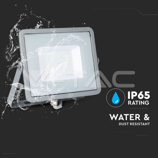 50W LED Floodlight SMD SAMSUNG Chip Slim Grey Body 6400K - 9
