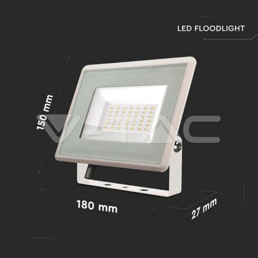 50W LED Floodlight SMD White Body 3000K - 7