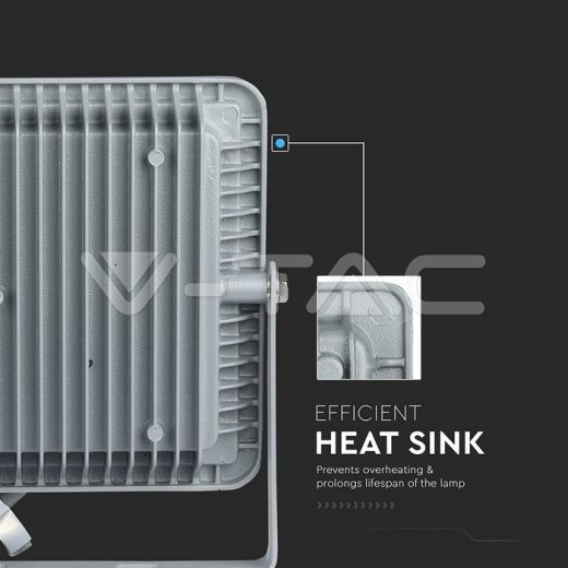 Proyector LED 50W SMD SAMSUNG CHIP Cuerpo Gris 4000K - 7