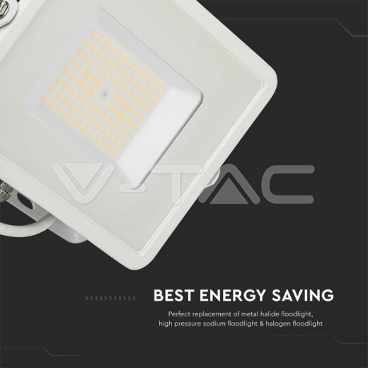 50W LED Floodlight SMD SAMSUNG Chip Slim White Body 4000K - 14