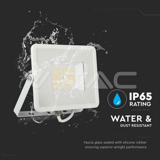 50W LED Floodlight SMD SAMSUNG Chip Slim White Body 4000K - 16