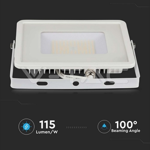 50W LED Floodlight SMD SAMSUNG Chip Slim White Body 4000K - 20