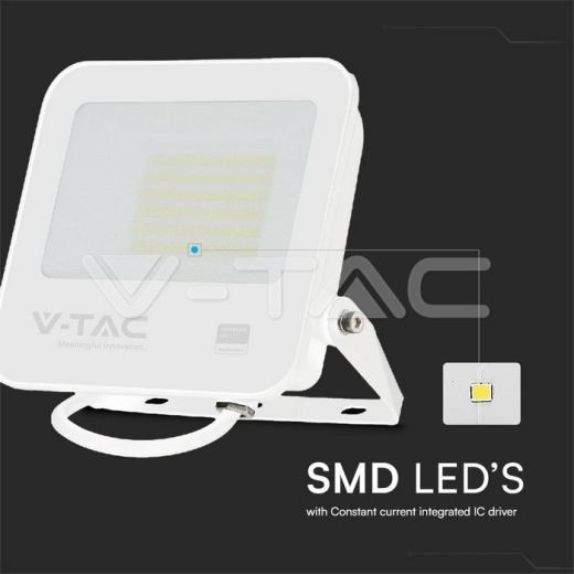 50W LED Floodlight SMD SAMSUNG Chip 1m Wire White Body Grey Frosted Glass 6500K - 2