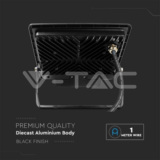 50W LED PIR Sensor Floodlight SAMSUNG Chip Black Body 4000K 1M Cable - 8