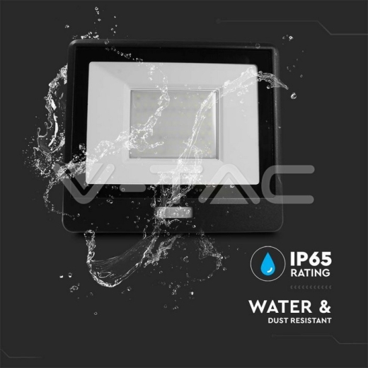 50W LED PIR Sensor Floodlight SAMSUNG Chip Black Body 3000K 1M Cable - 7