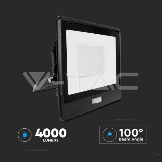 Proyector LED 50W PIR Sensor SAMSUNG Chip Cuerpo Negro 4000K - 11