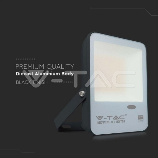 50W LED Sensor Day Light Floodlight SAMSUNG Chip 100 lm/W Black Body 6500K - 8