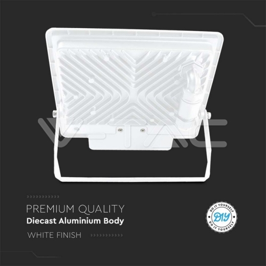 50W LED PIR Sensor Floodlight SAMSUNG Chip White Body 3000K - 8