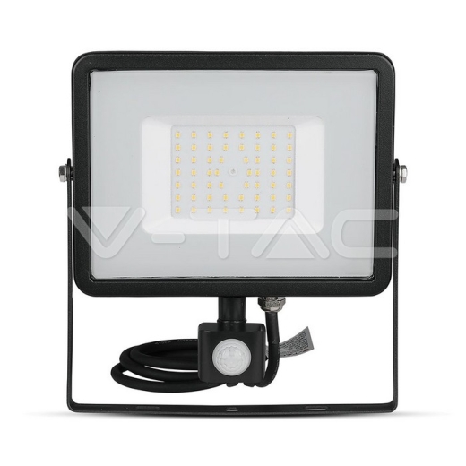 50W LED Sensor Floodlight SAMSUNG Chip Cut-OFF Function Black Body 4000K - 4