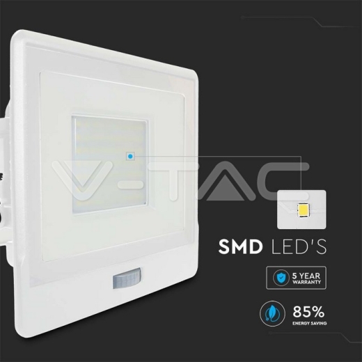 Proyector LED 50W PIR Sensor SAMSUNG Chip Cuerpo Blanco4000K - 3