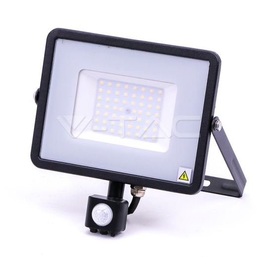 Proyector de LED 50W SAMSUNG Chip con sensor cuerpo negro 6400K - 1