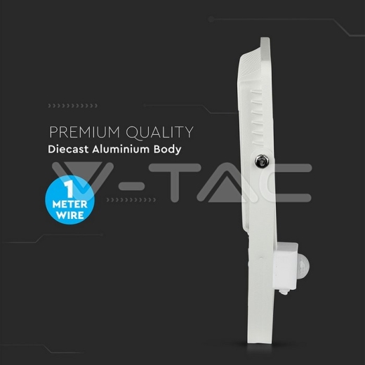 Proyector de LED 50W con Sensor SAMSUNG Chip cuerpo blanco 3000K - 12