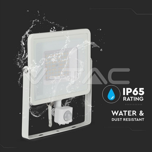 Proyector de LED 50W con Sensor SAMSUNG Chip cuerpo blanco 4000K - 10