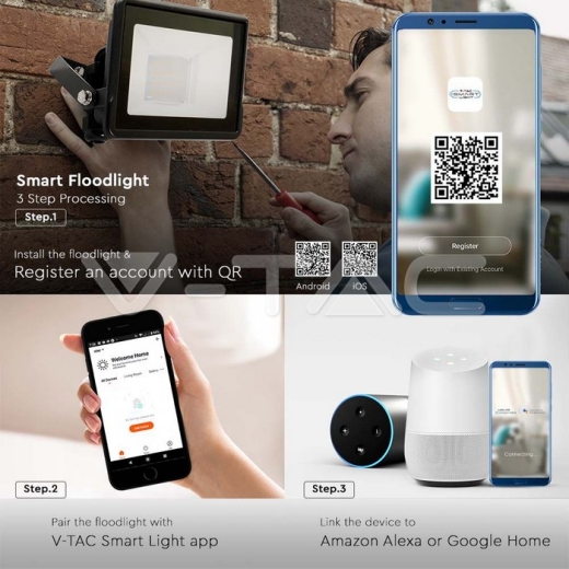 Proyector LED 20W WIFI Smart RGB+WW+CW Compatible con Amazon Alexa y Google Home - 9