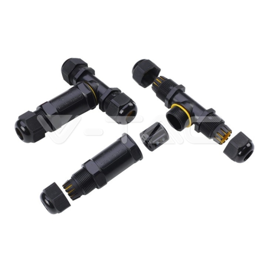 Conector negro IP68 3x8-12mm - 1
