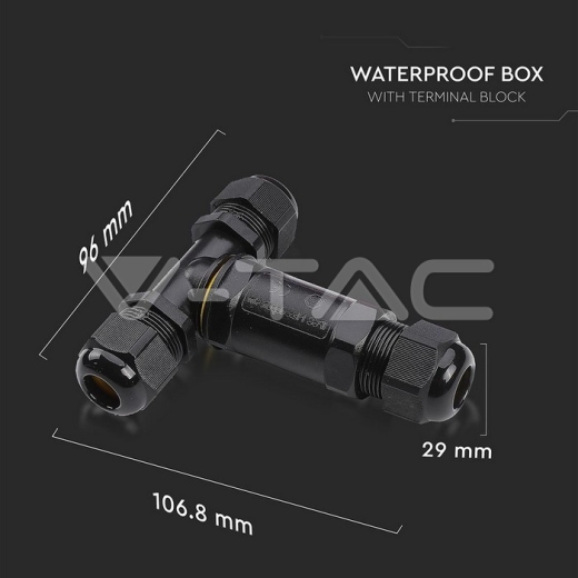 Conector negro IP68 3x8-12mm - 5