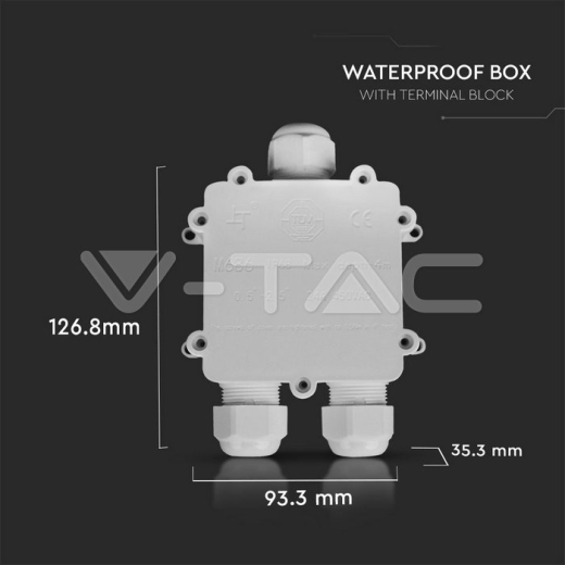Waterproof White Terminal Block 8-12mm IP68 - 5