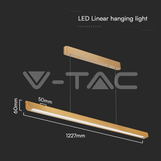 Luz de suspensión colgante lineal LED de 36 W tipo CCT: 3 en 1 Oro mate - 7