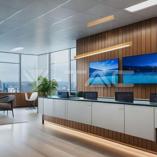 Luz de suspensión colgante lineal LED de 36 W tipo CCT: 3 en 1 Oro mate - 8