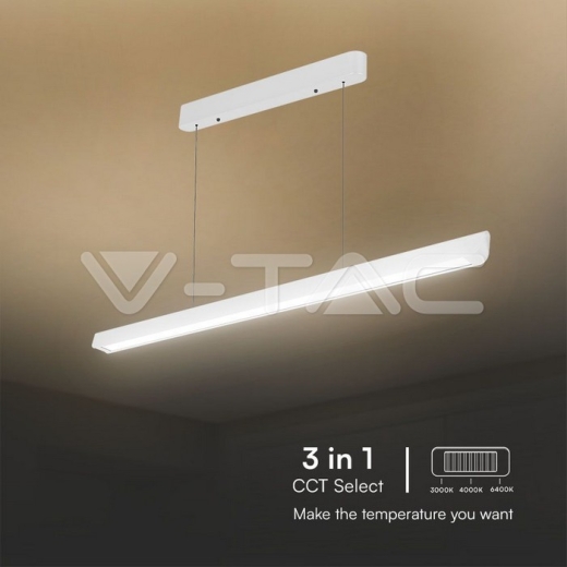 36W LED Linear Hanging Suspension Light Diffuser Plate Type-CCT:3IN1 White - 4