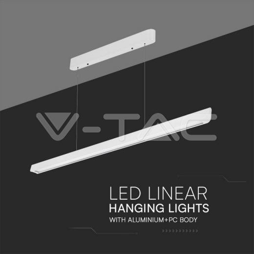 36W LED Linear Hanging Suspension Light Diffuser Plate Type-CCT:3IN1 White - 5