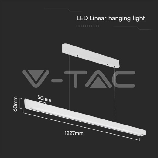 36W LED Linear Hanging Suspension Light Diffuser Plate Type-CCT:3IN1 White - 7