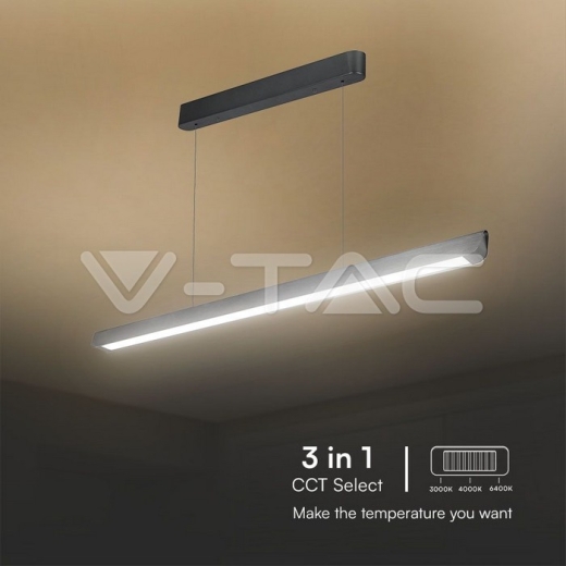 Luz de suspensión colgante lineal LED de 36 W tipo CCT: 3 en 1 Gris mate - 4