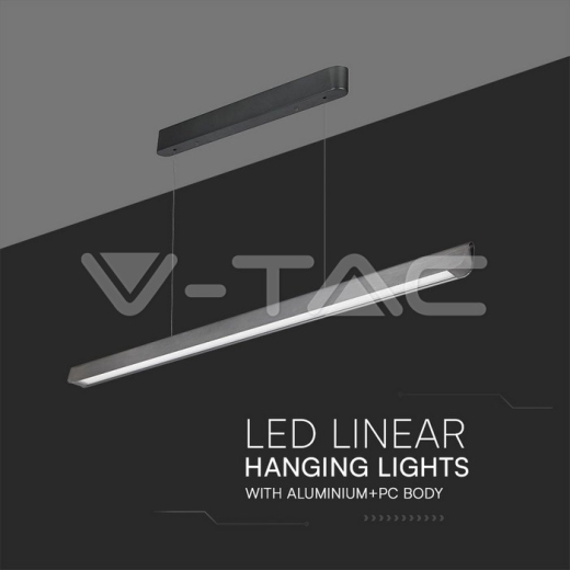 Luz de suspensión colgante lineal LED de 36 W tipo CCT: 3 en 1 Gris mate - 5