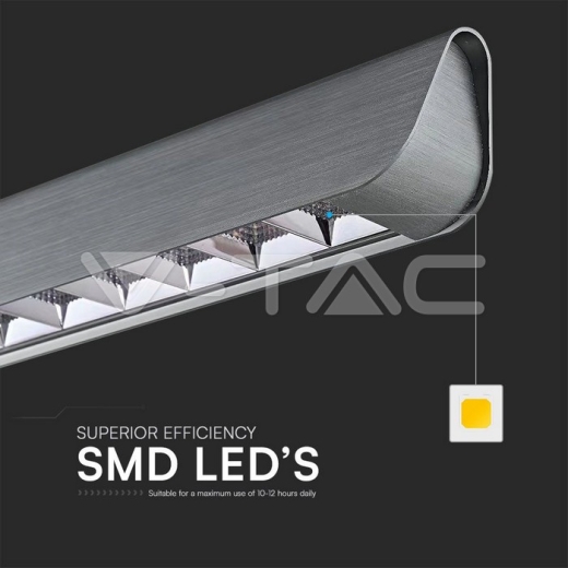 Luz de suspensión colgante lineal LED de 36 W Tipo de lente CCT: 3 en 1 Gris mate - 3