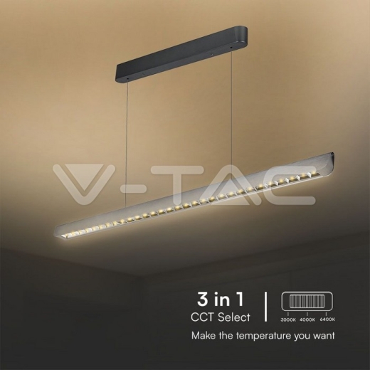 Luz de suspensión colgante lineal LED de 36 W Tipo de lente CCT: 3 en 1 Gris mate - 4