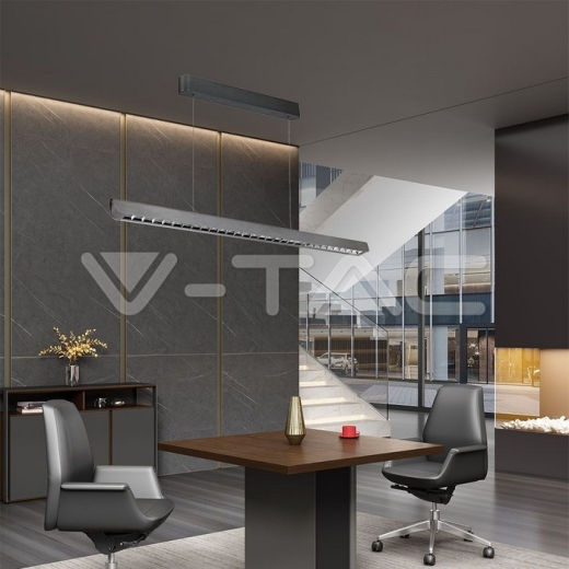 Luz de suspensión colgante lineal LED de 36 W Tipo de lente CCT: 3 en 1 Gris mate - 9