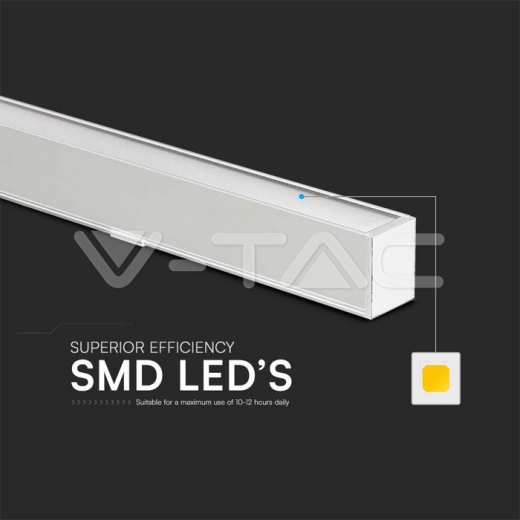 40W LED Linear Hanging Light 3 in 1 White Body - 2