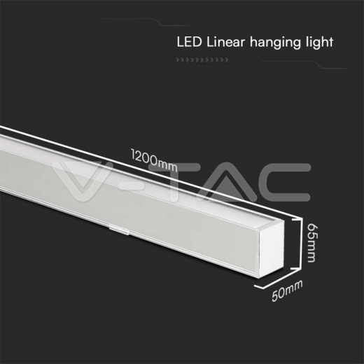 40W LED Linear Hanging Light 3 in 1 White Body - 6