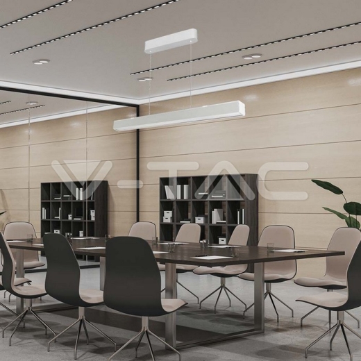 40W LED Linear Hanging Light 3 in 1 White Body - 7