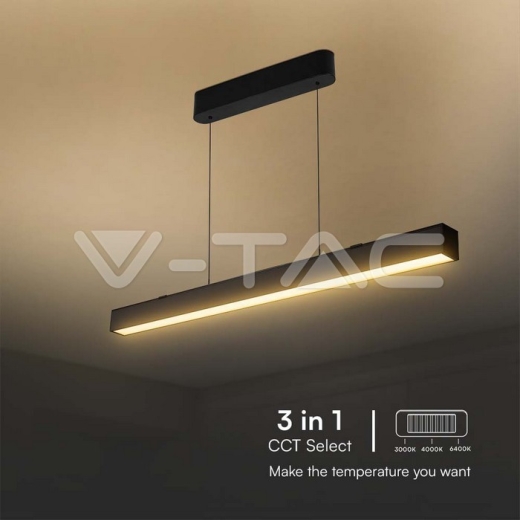 Lámpara colgante lineal LED de 40 W 3 en 1 cuerpo negro - 3