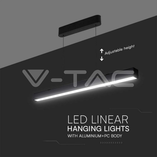 Lámpara colgante lineal LED de 40 W 3 en 1 cuerpo negro - 4